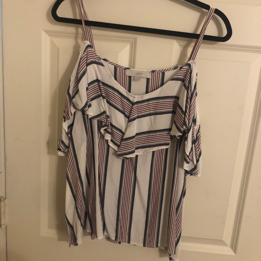 Striped Loft Cold Shoulder Top